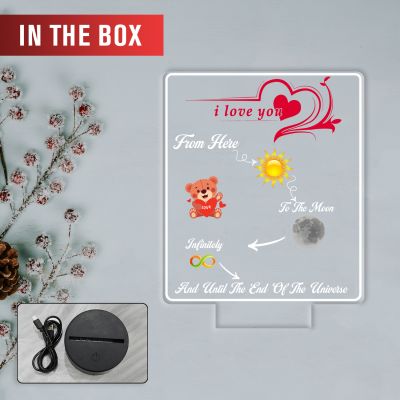 Couples Led Night Lamp Gift Item for Wedding, Anniversary, Birthday & Valentine's Day Romantic Gift for Couples Multicolored Light (I Love You)